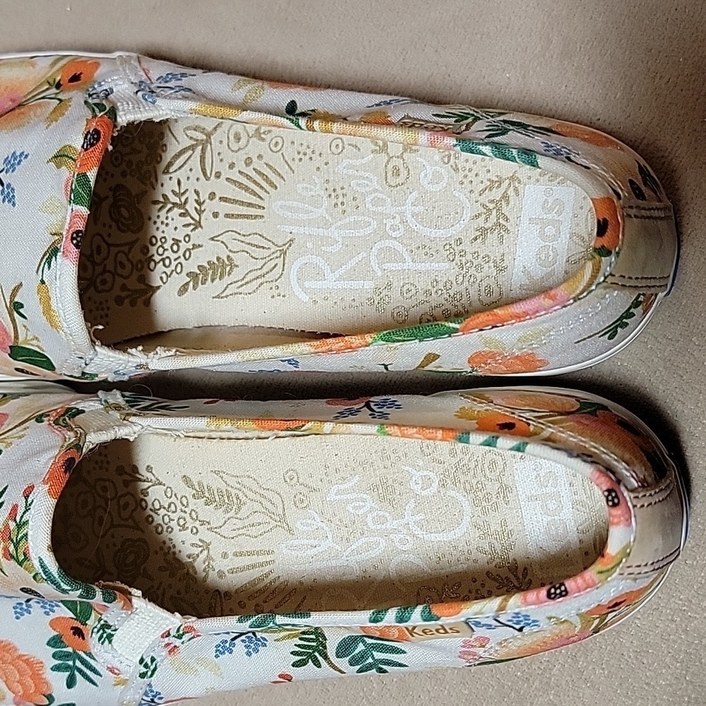 KedsxRifle Paper Co Double Decker Meadow Floral Slip-On Shoes Women Size 10W EUC - Picture 5 of 8
